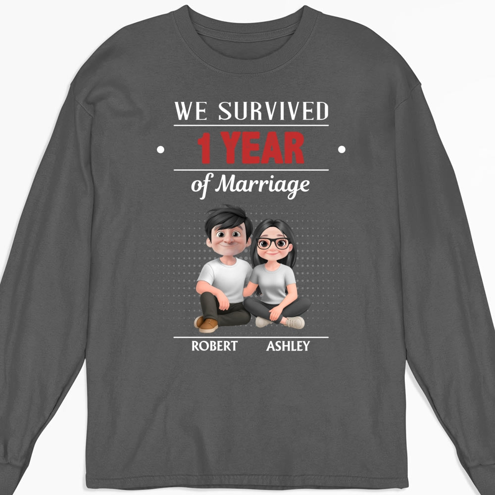 Custom Christmas Anniversary Keepsake Gifts For Husband • We Survived - Personalized Shirt