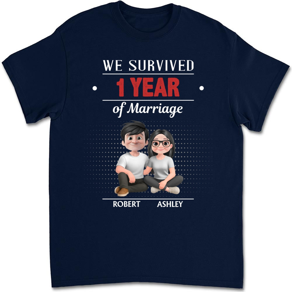 Custom Christmas Anniversary Keepsake Gifts For Husband • We Survived - Personalized Shirt