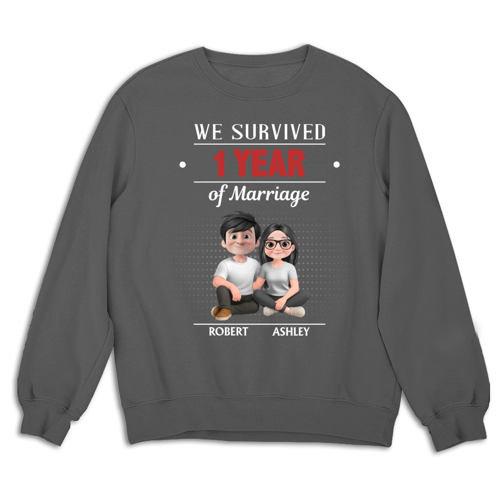 Custom Christmas Anniversary Keepsake Gifts For Husband • We Survived - Personalized Shirt