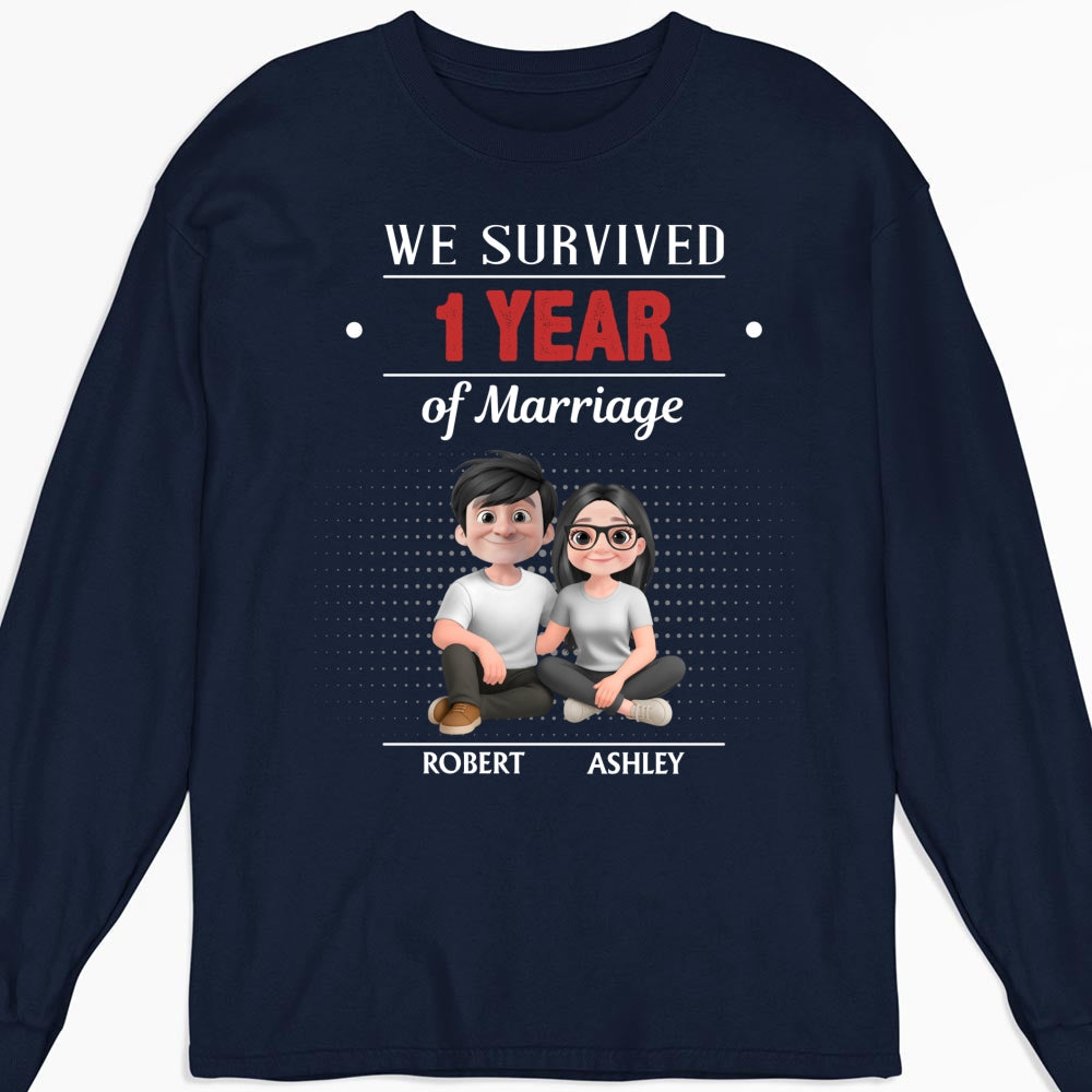 Custom Christmas Anniversary Keepsake Gifts For Husband • We Survived - Personalized Shirt