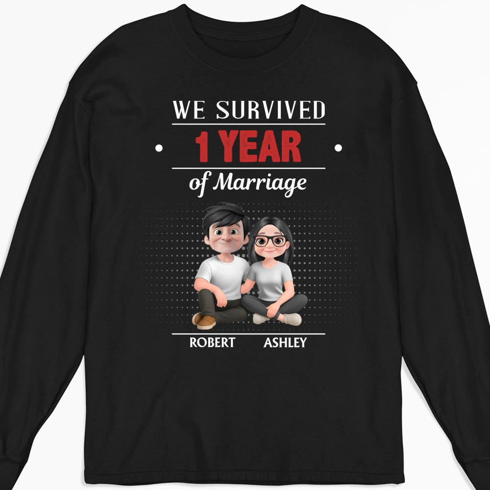 Custom Christmas Anniversary Keepsake Gifts For Husband • We Survived - Personalized Shirt