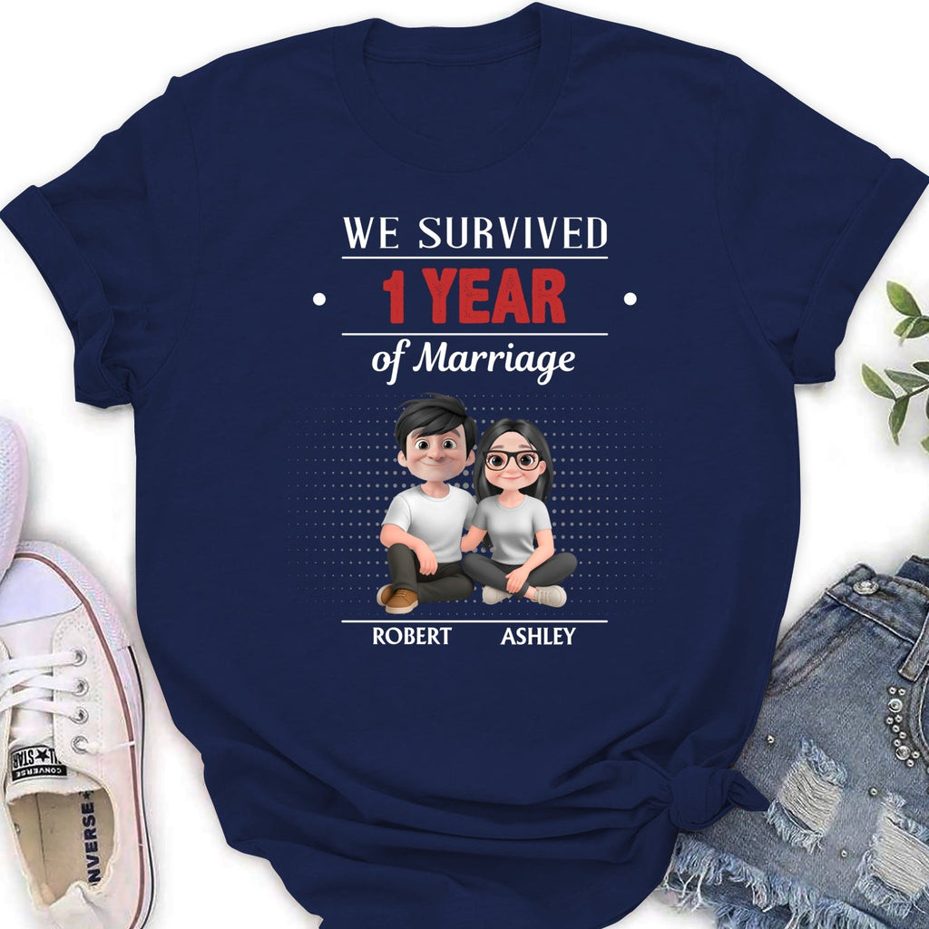 Custom Christmas Anniversary Keepsake Gifts For Husband • We Survived - Personalized Shirt