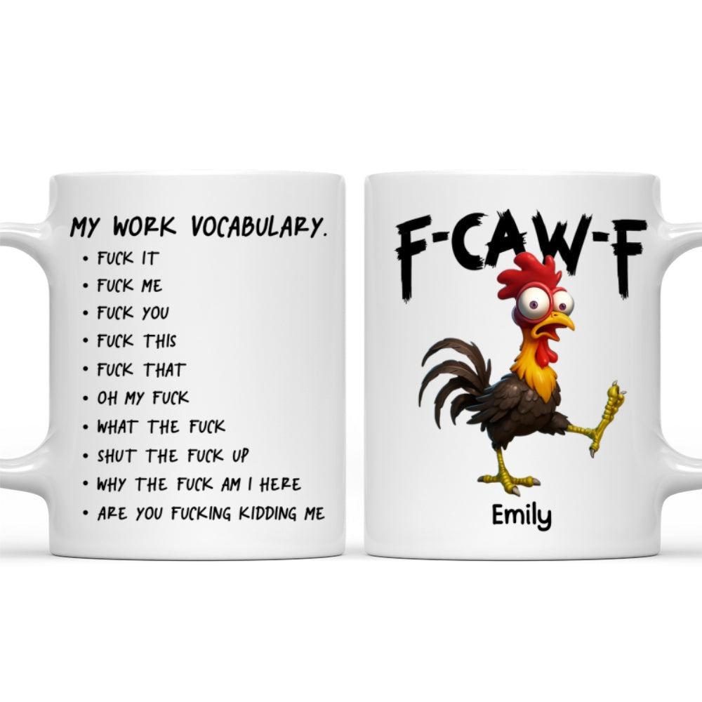 Custom Coworker, Christmas & Birthday Team Appreciation Gift • FCAWF Work Vocabulary - Personalized Coffee Mug