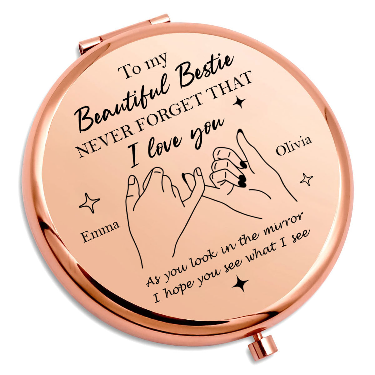 To My Beautiful Bestie - Personalized Compact Mirror