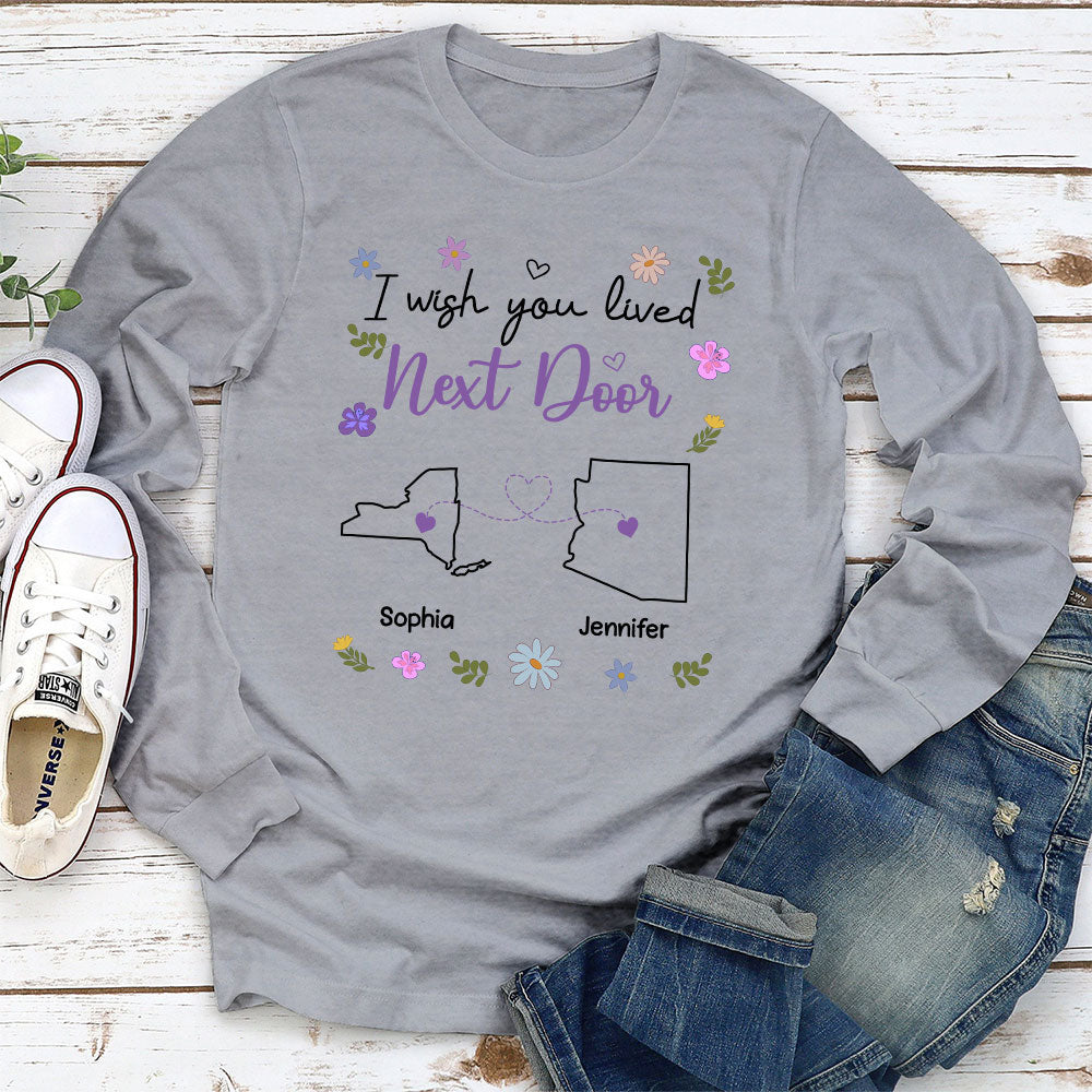 Custom Best Friend, Christmas & Birthday Friendship Keepsake Gift • I Wish We Lived Closer - Personalized Shirt