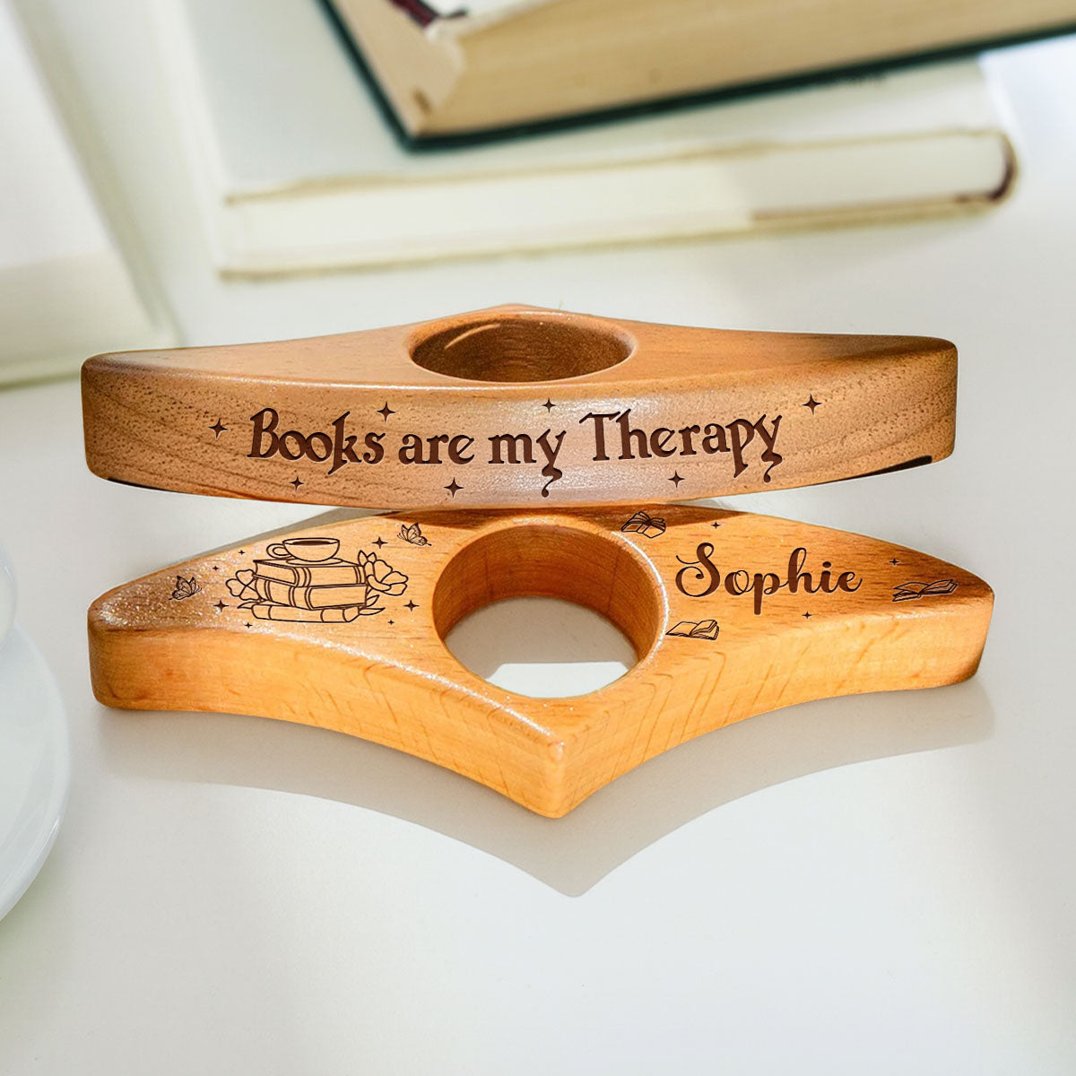 Books Are My Therapy - Personalized Book Page Holder