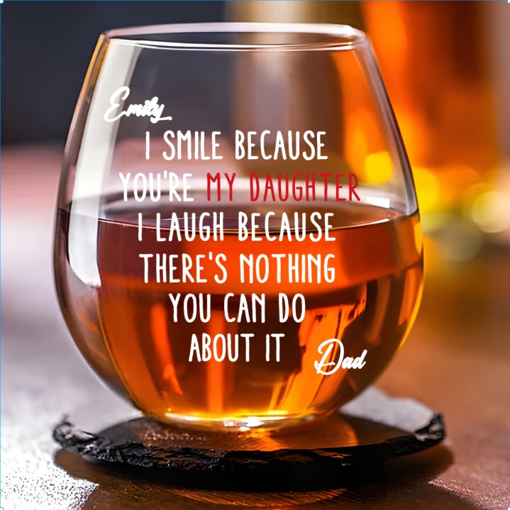 Lovely Daughter - Personalized Wine Glass
