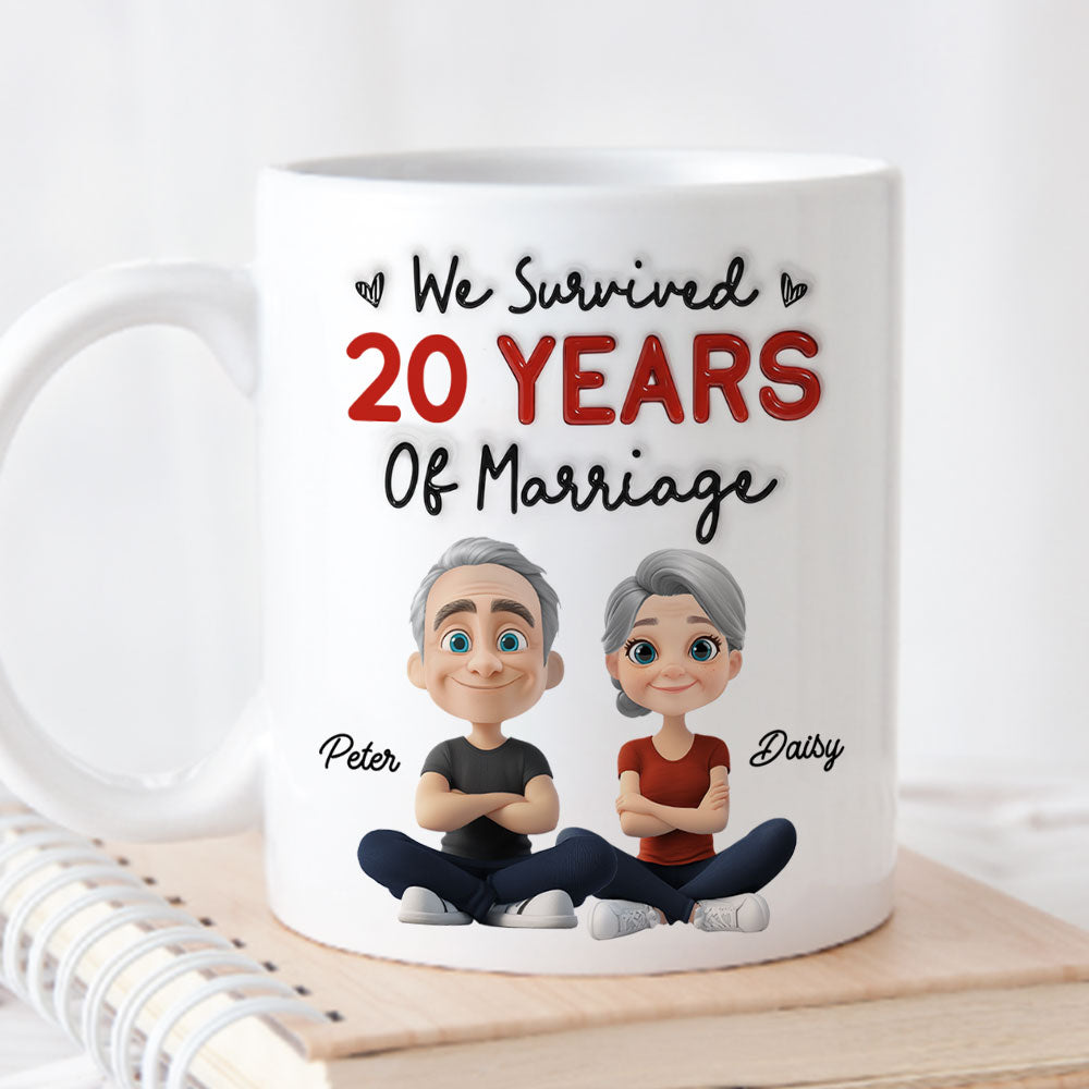 Custom Anniversary Keepsake Gifts For Couple • Still Survive - Personalized 3D Inflated Effect Mug