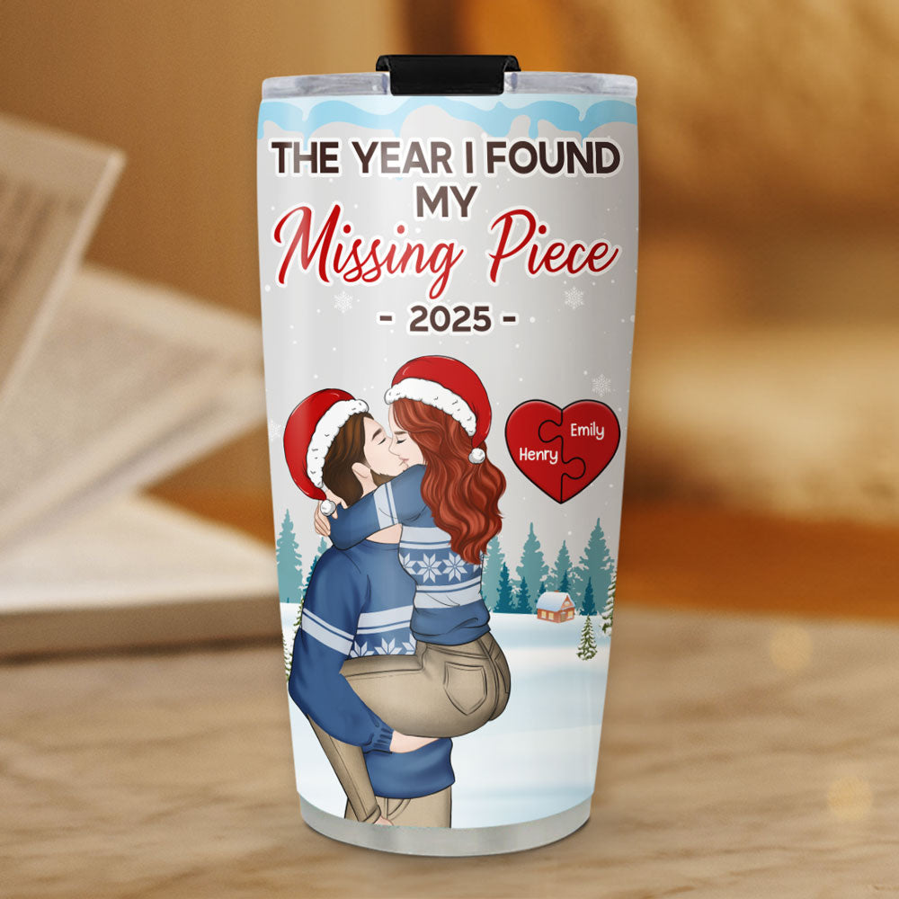 Custom Christmas Anniversary Gifts For Couple • Missing Piece Love - Personalized Tumbler