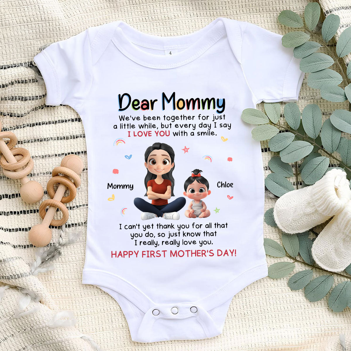 I Love You With A Smile - Personalized Baby Onesie