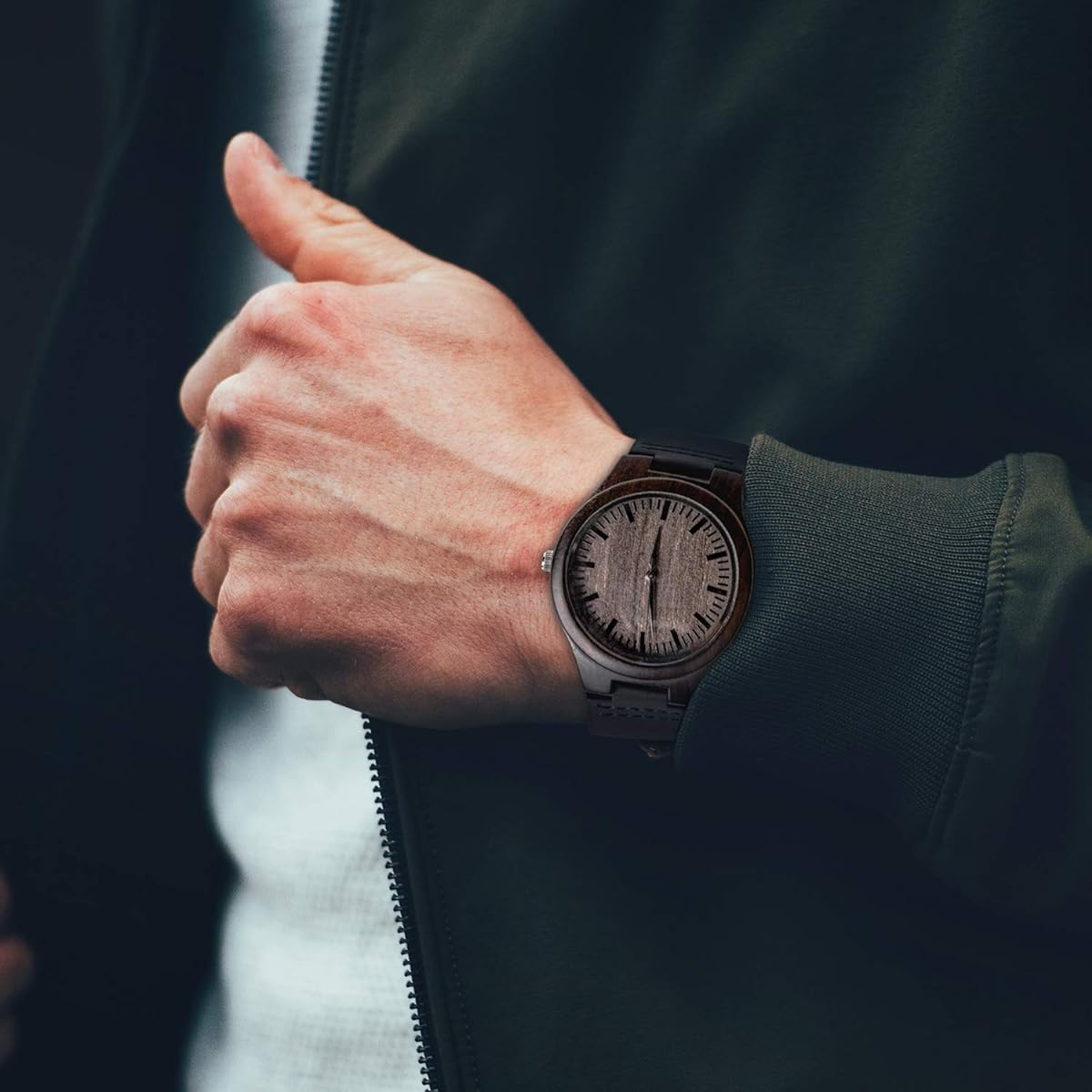 Think Of Me With Every Passing Moment - Personalized Wood Watch