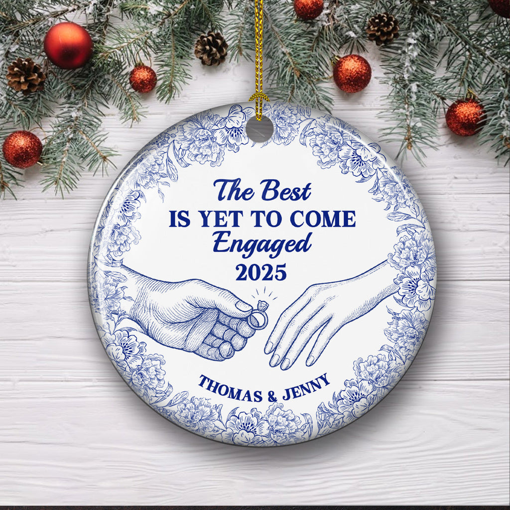 Custom Keepsake Christmas Ornament •  The Best Is Yet Ahead - Personalized Ceramic Ornament
