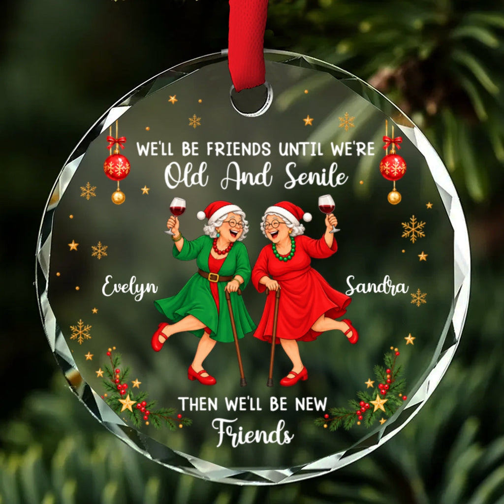 Custom Sister Christmas Ornament •  Moments To Treasure - Personalized Glass Ornament
