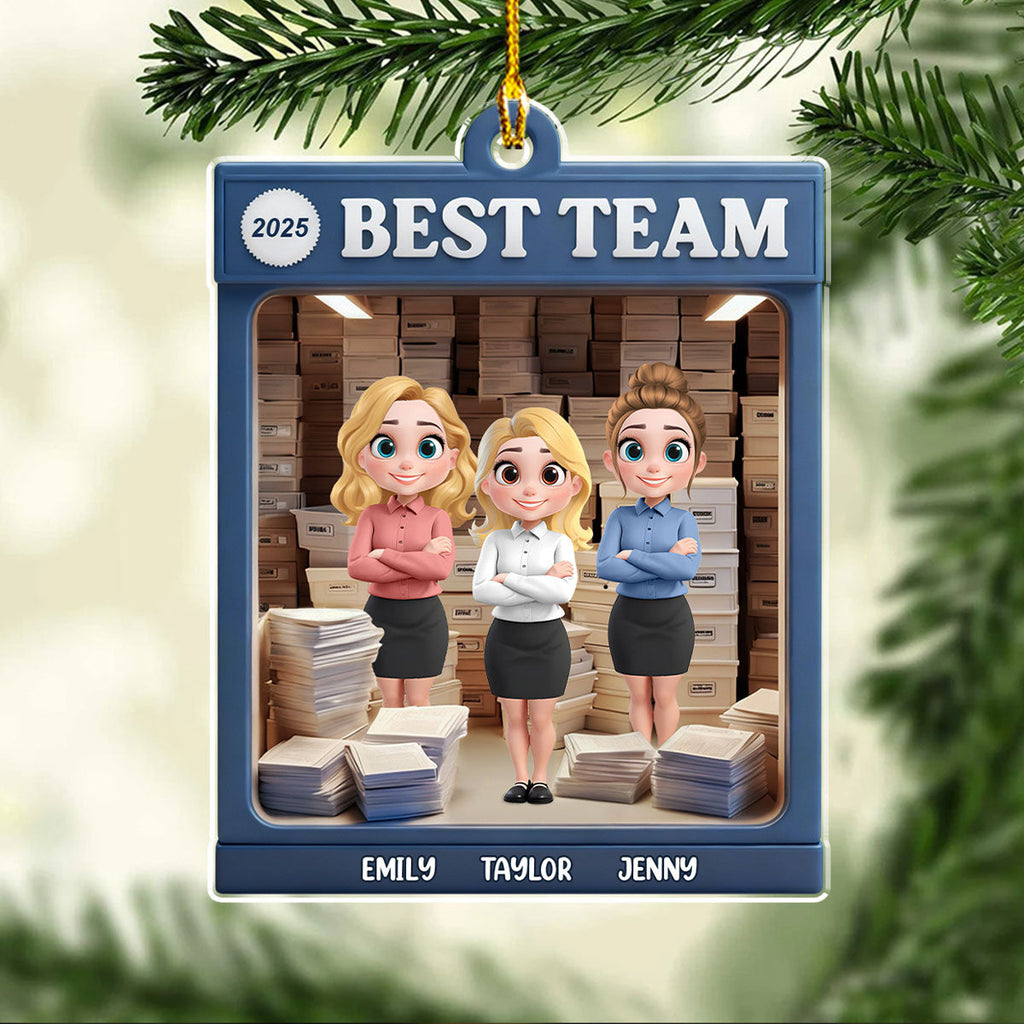 Custom Coworker Christmas Ornament, Team Appreciation Gift •  Partner In Office Crimes - Personalized Acrylic Ornament