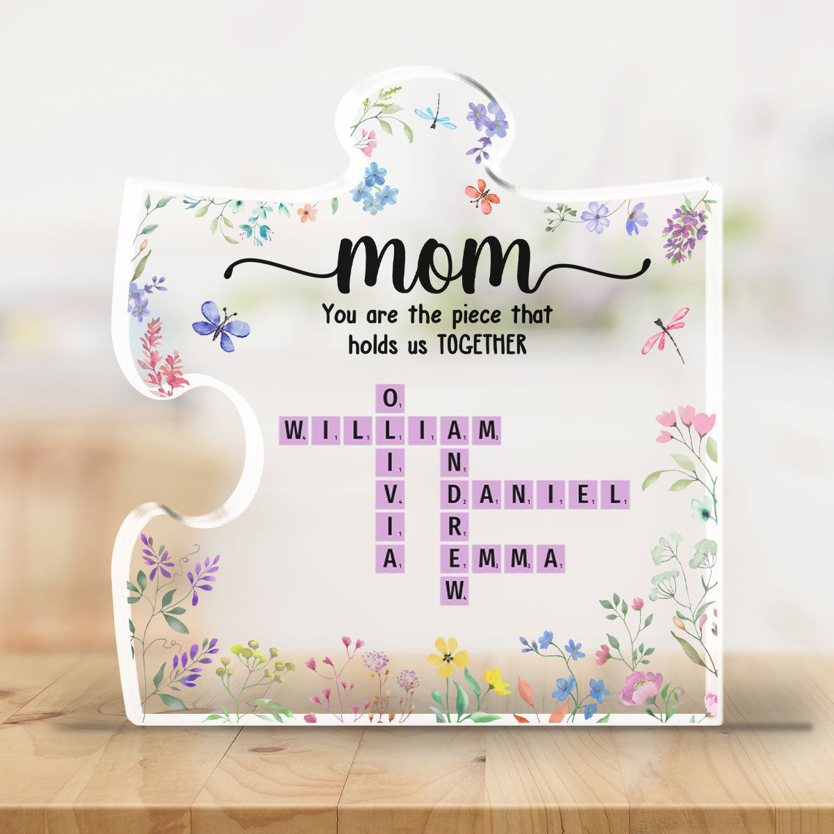 Custom Decor for Mom, Special Gift for Mother • Mom Holds Us Together - Personalized Acrylic Plaque