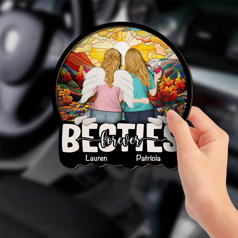 Friends Sitting Together - Personalized Car Visor Clip