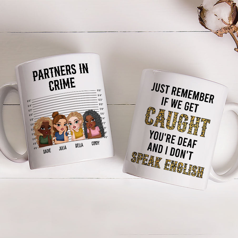 Custom Best Friend, Christmas & Birthday Friendship Keepsake Gift • Partner In Crime Humor - Personalized Coffee Mug