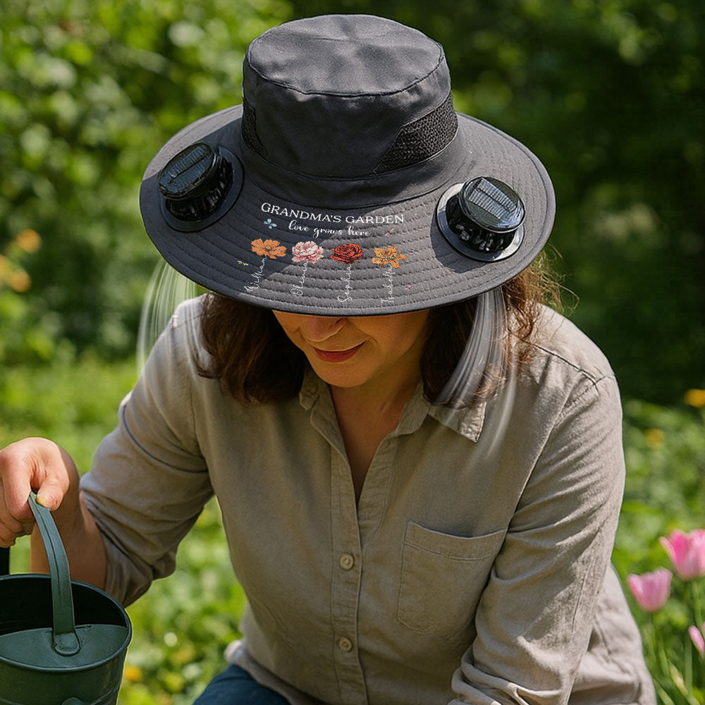 Grandma Garden - Personalized Solar Fan Hat