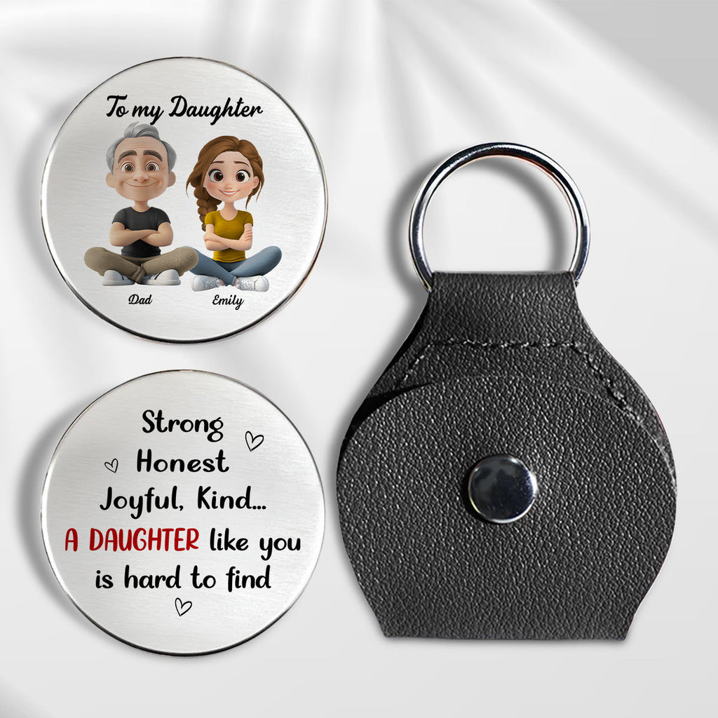 Custom Daughter Coin Keychain, Mother's Day Birthday Gifts • A Daughter Like You - Personalized Pocket Hug