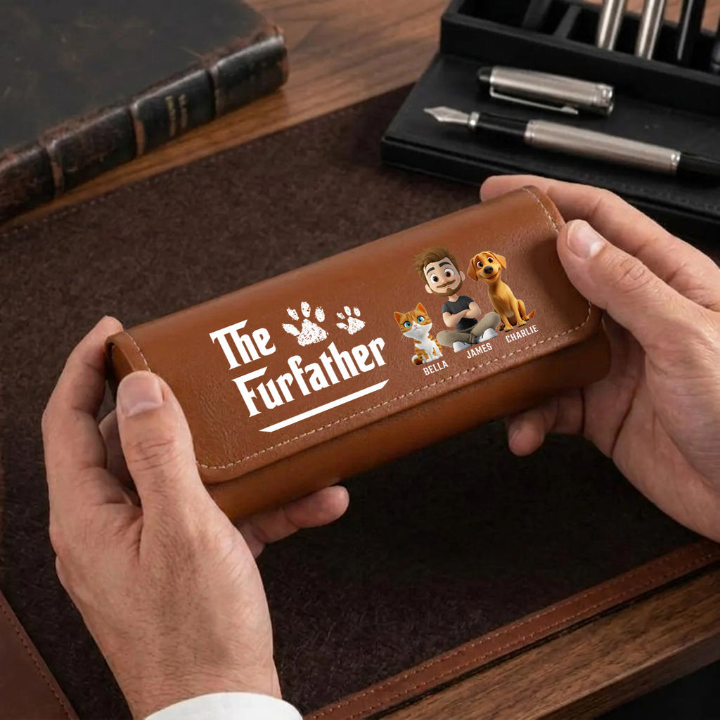 Cool Pet Father - Personalized Leather Eyeglass Case