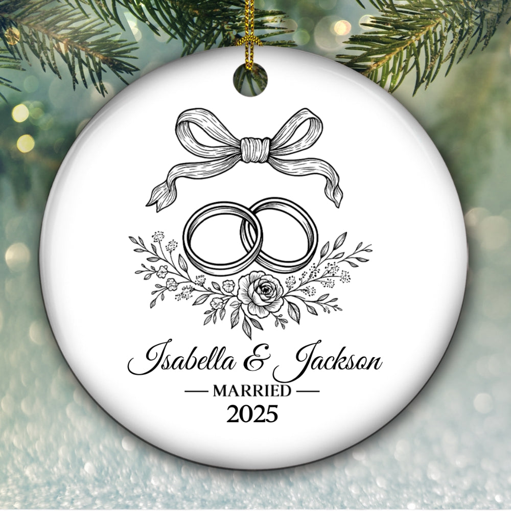 Custom Couple Christmas Ornament, Anniversary Gift •  Us Being Us - Personalized Ceramic Ornament