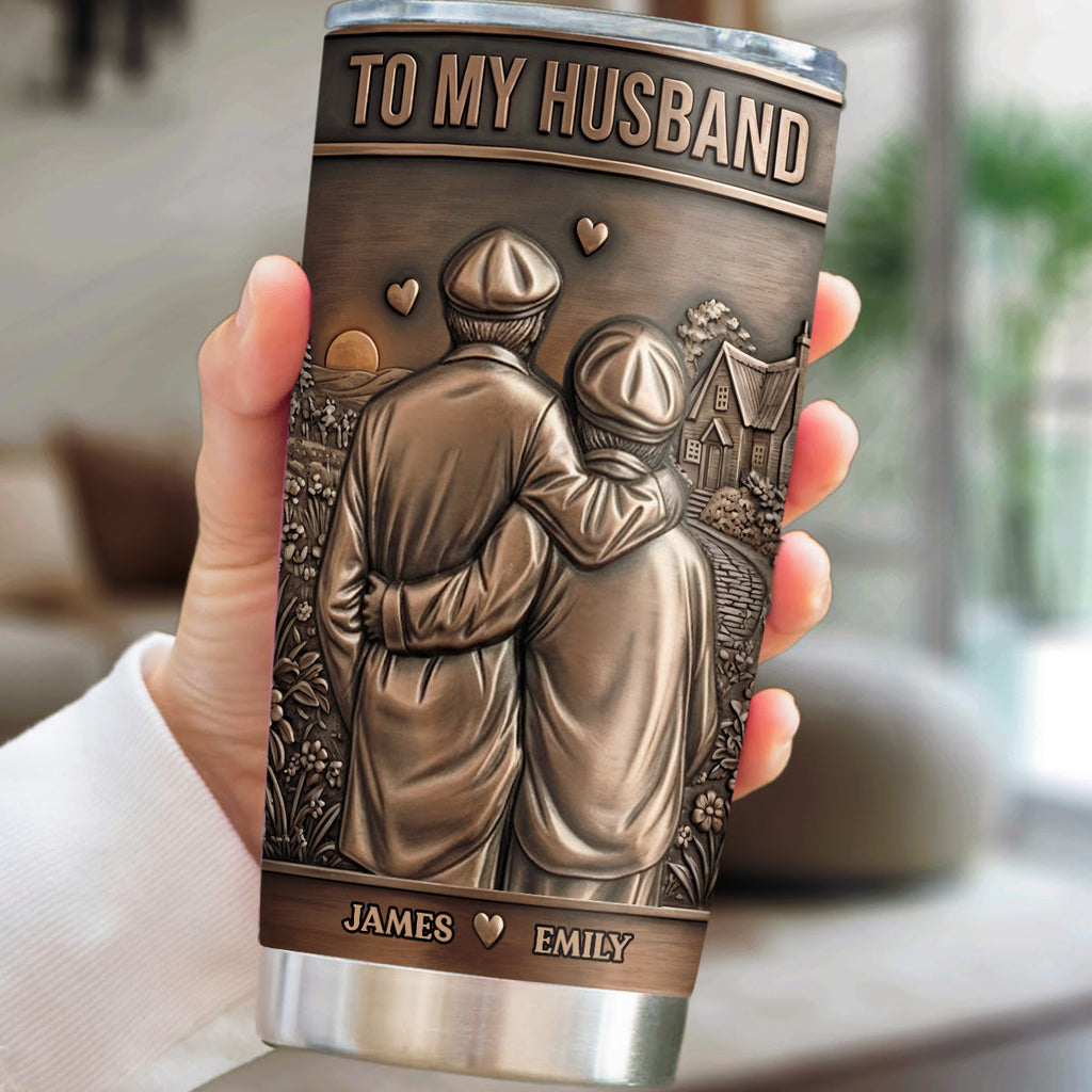 Custom Christmas Anniversary Gifts For Husband • My Love For Husband - Personalized 3D Effect Tumbler