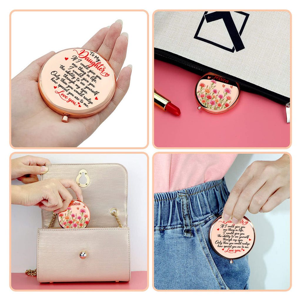 Her Name Her Mirror Her Story - Personalized Compact Mirror