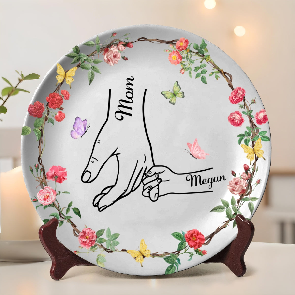 You Hold My Hand And My Heart - Personalized Plate