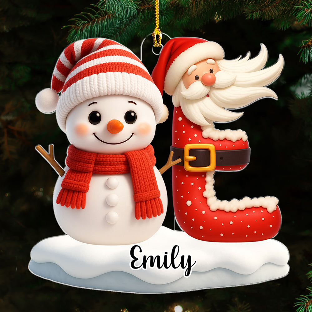 Custom Family Ornament, Christmas Gift for Family Members •  Snowman Merry Christmas - Personalized Acrylic Ornament