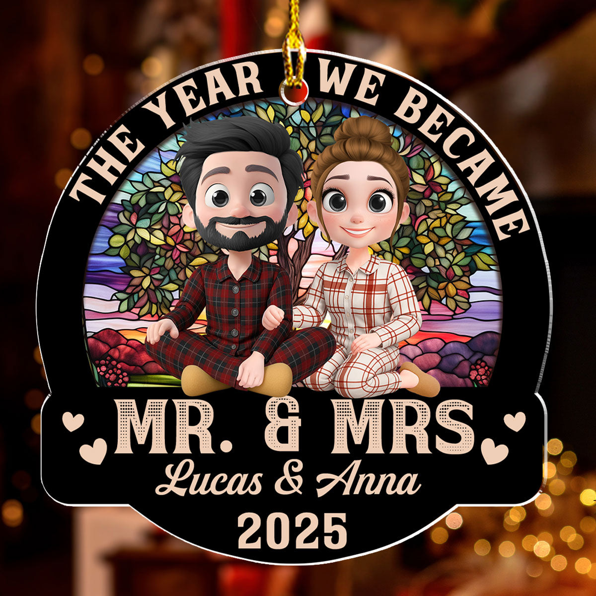 Custom Keepsake Christmas Ornament •  Forever Love Couple - Personalized Acrylic Ornament
