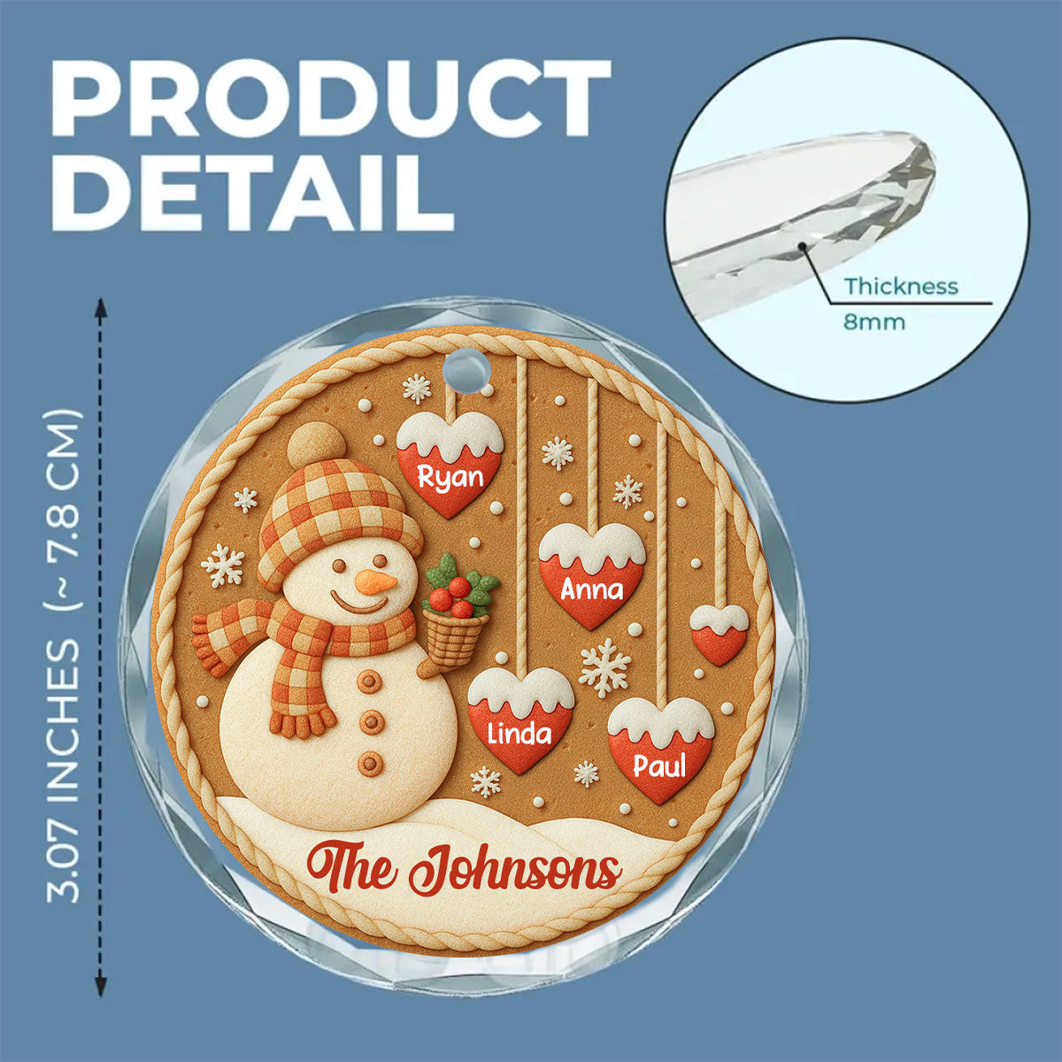 Custom Family Ornament, Christmas Gift for Family Members •  Cozy Season - Personalized Glass Ornament