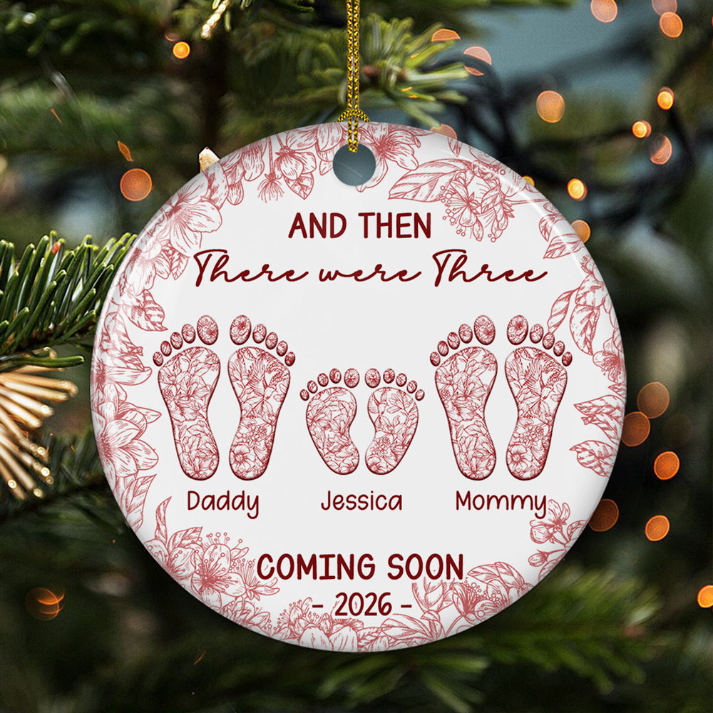 Custom Family First Christmas Ornament •  Love Makes A Family Grow - Personalized Ceramic Ornament