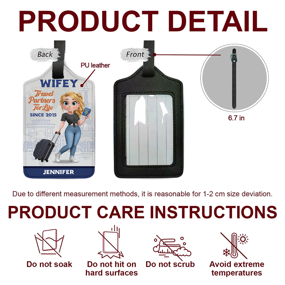 Traveling Couple Cartoonize - Personalized Luggage Tag