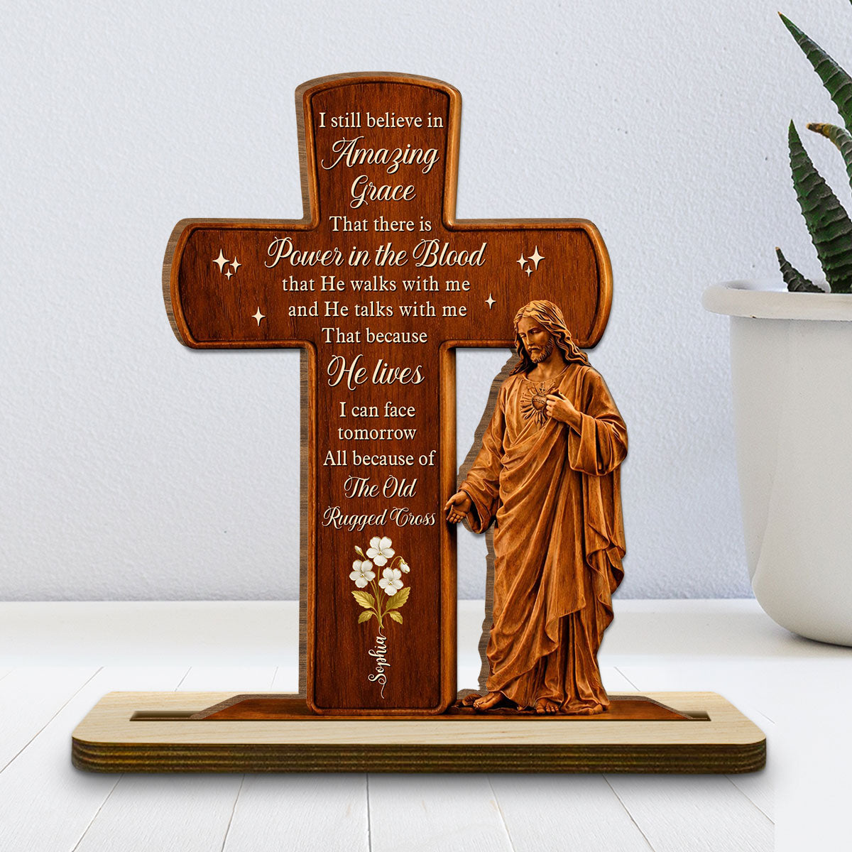 Custom Decor, Christmas Birthday Anniversary Gift Keepsake • You Make The World Better - Personalized 2-Layer Wood Plaque With Flat Base