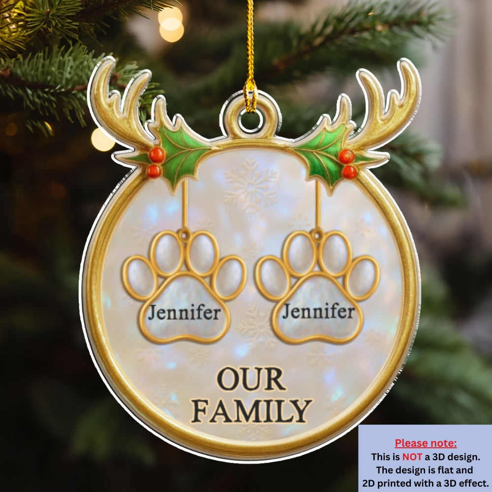 Custom Family Ornament, Christmas Gift for Family Members •  Family Keepsake - Personalized Acrylic Ornament