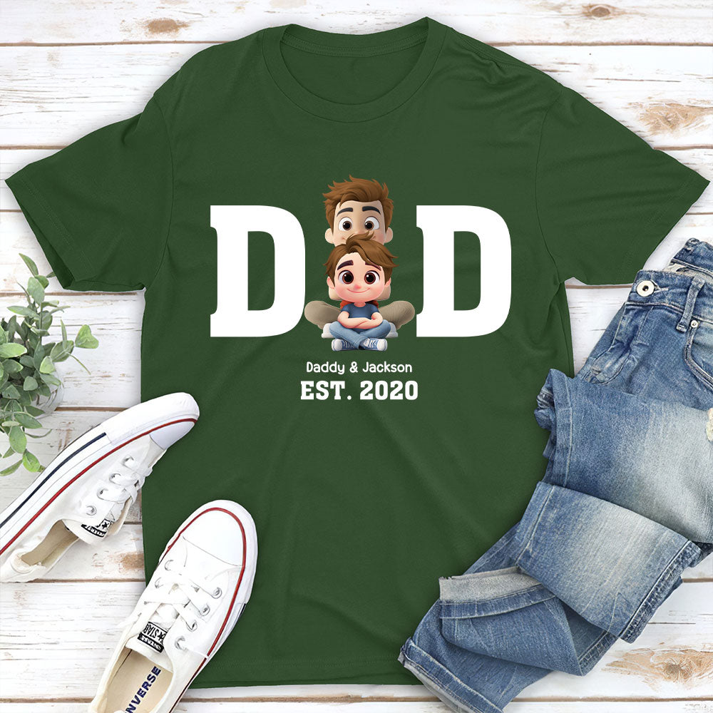 Custom Father's Day, Special Gift for Dad & Grandpa • Happy Kids With Dad - Personalized Shirt