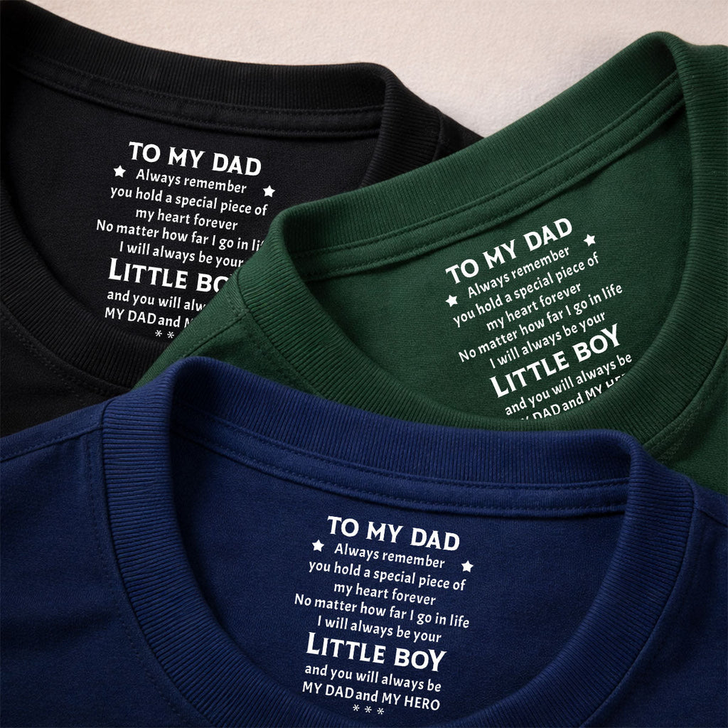 Custom Father's Day, Special Gift for Dad & Grandpa • You Are My Hero - Personalized Inside Neck Print T-shirt