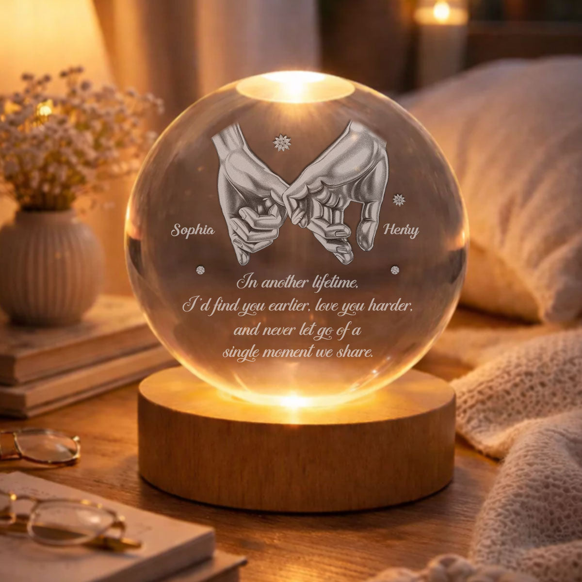 Every Single Moment - Personalized Crystal Globe Lamp