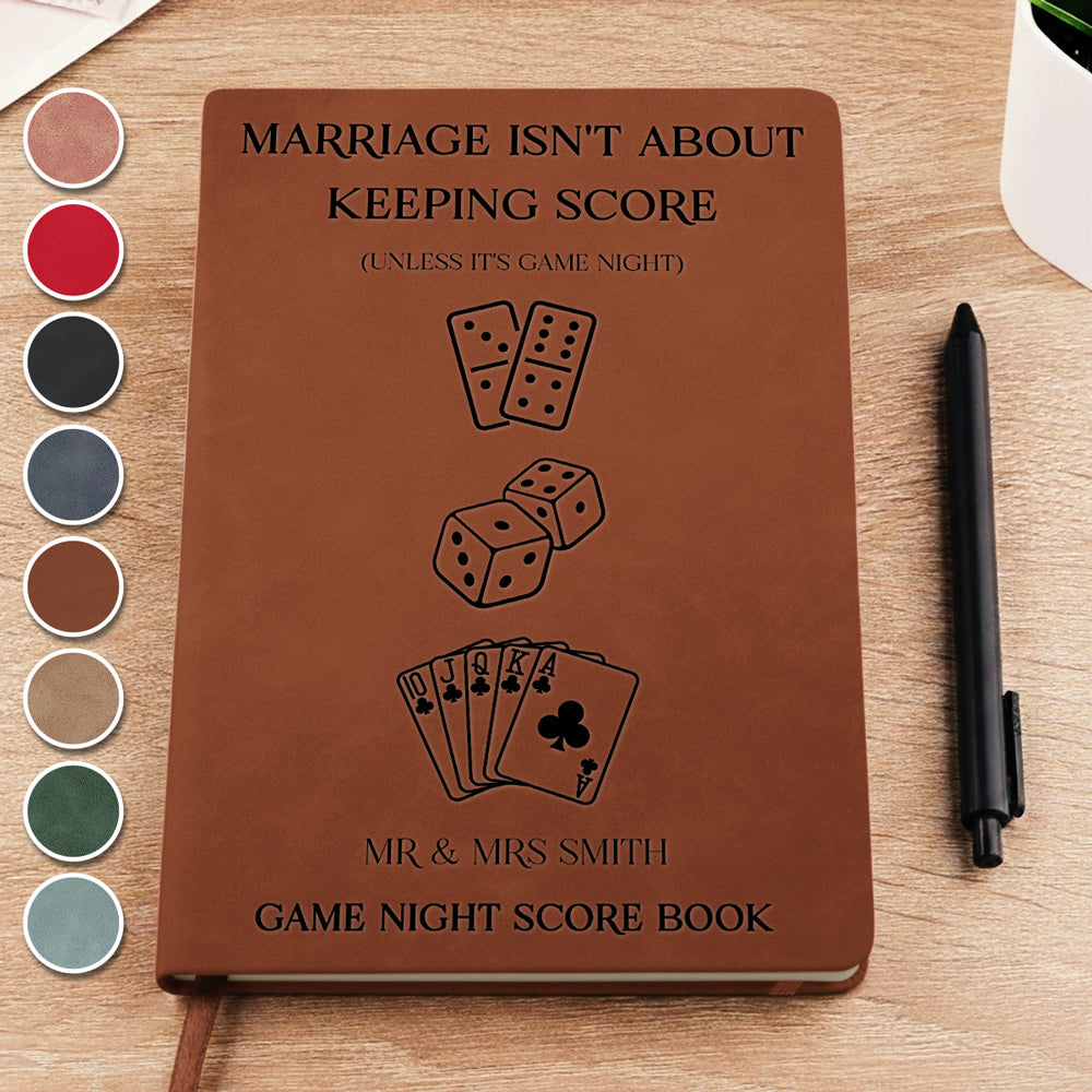 Custom Couple Game Night Score Book • Lover Score Book - Personalized Leather Journal