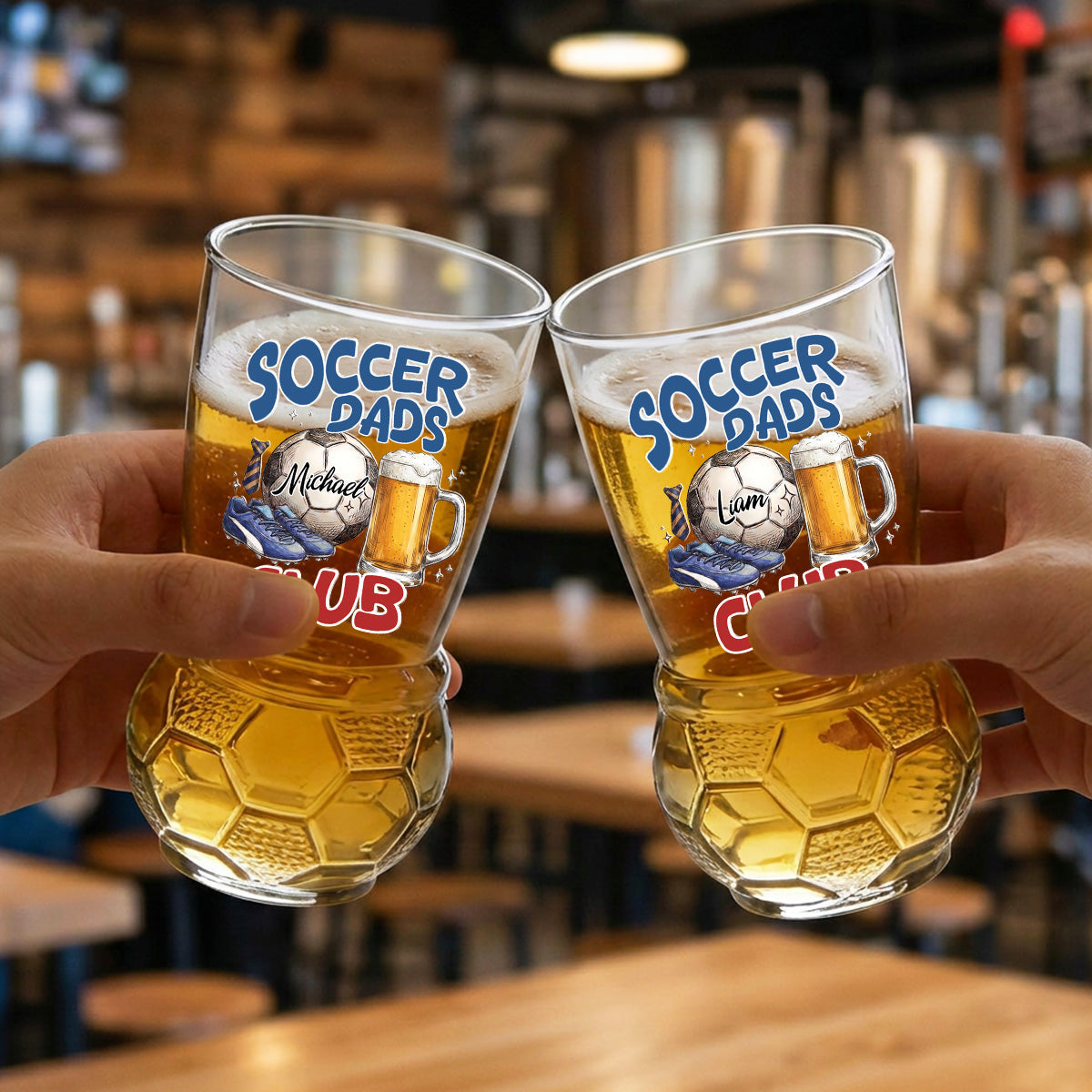 Soccer Dads Club - Personalized Football Beer Glass