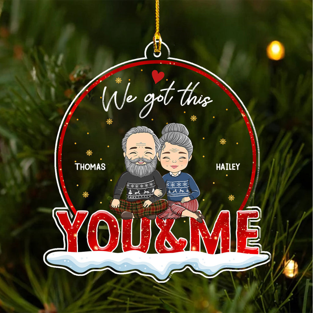Custom Couple Christmas Ornament, Anniversary Gift •  Together You And Me - Personalized Acrylic Ornament