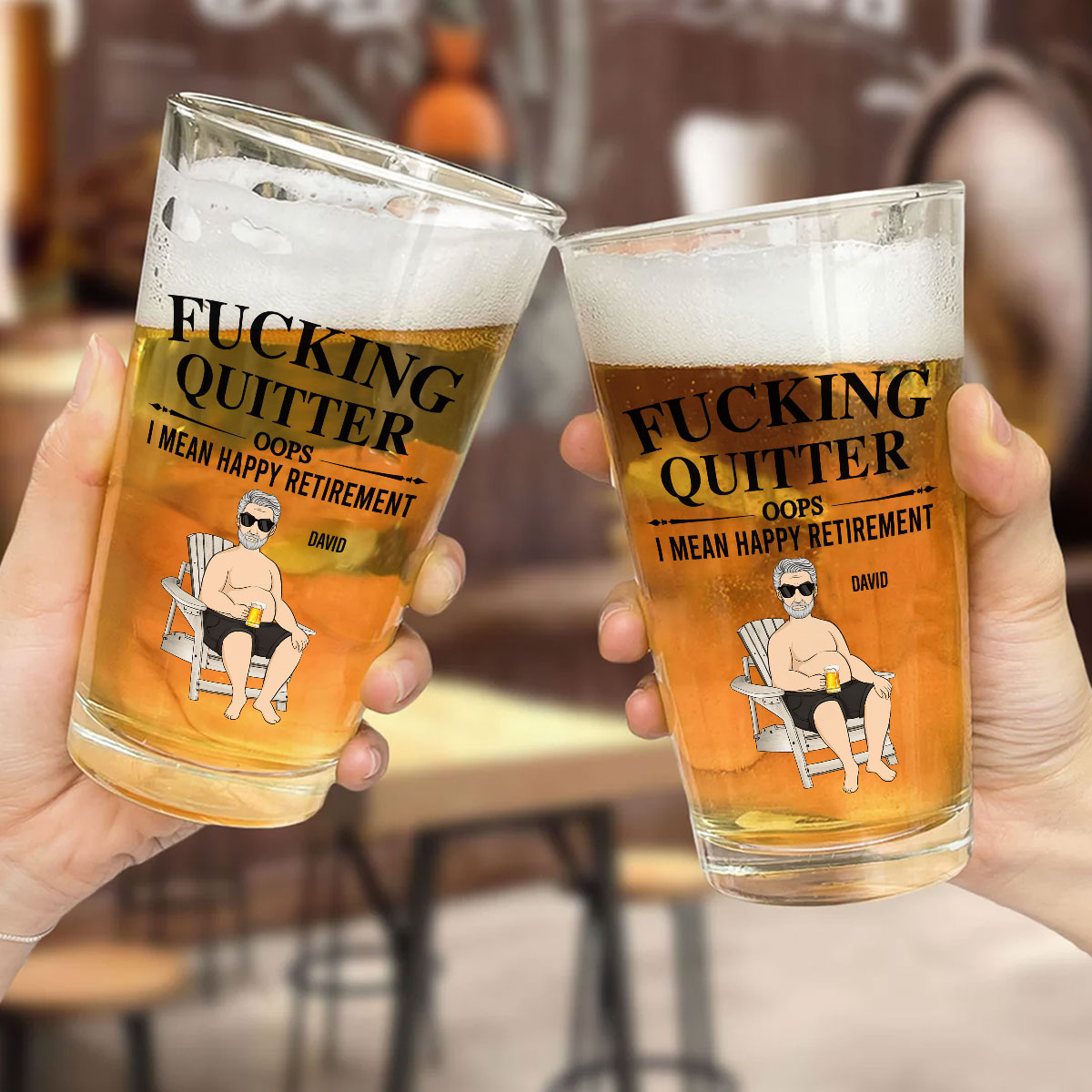 Happy Retirement - Personalized Beer Glass