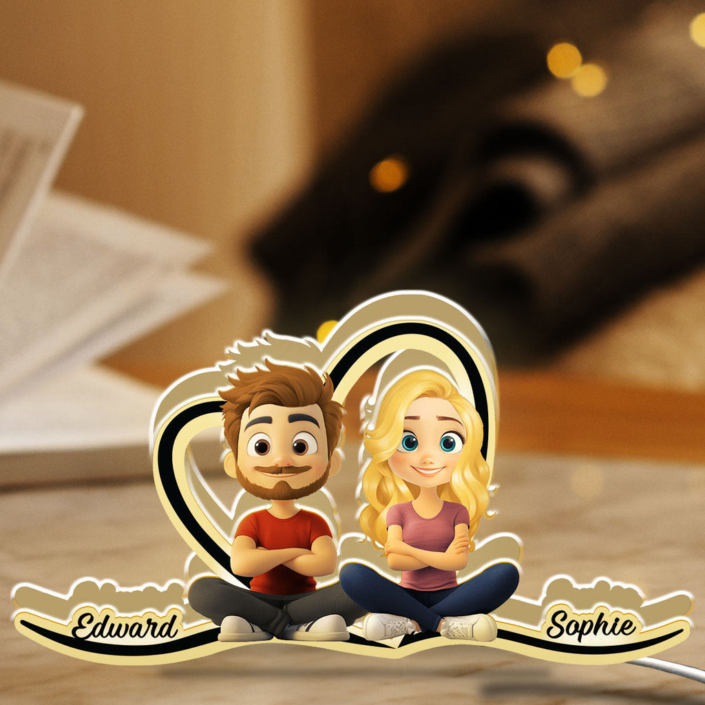 Couple Heart Shape - Personalized Light Box