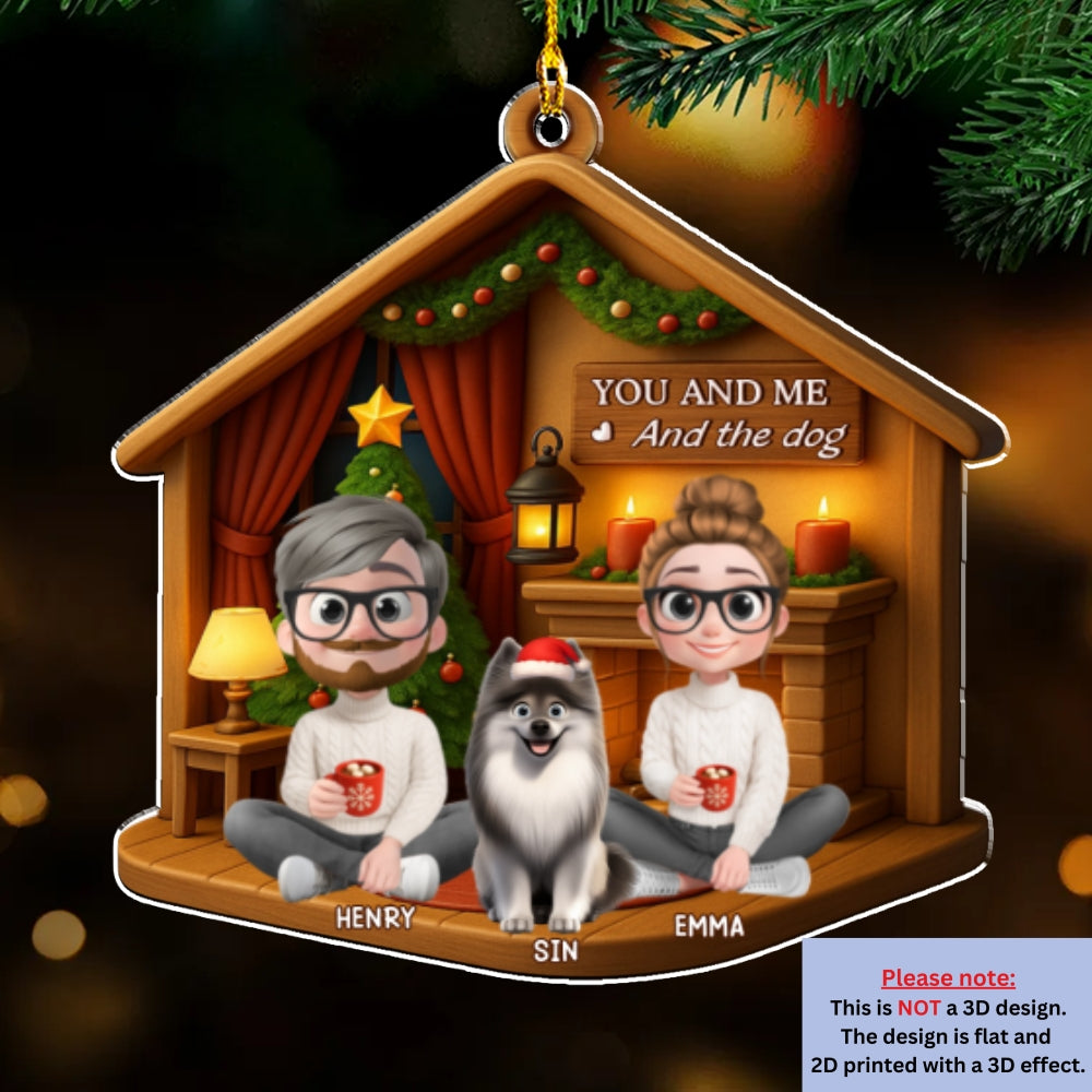 Custom Family Ornament, Christmas Gift for Family Members •  Joyful Home Forever Now - Personalized 3D Effect Acrylic Ornament
