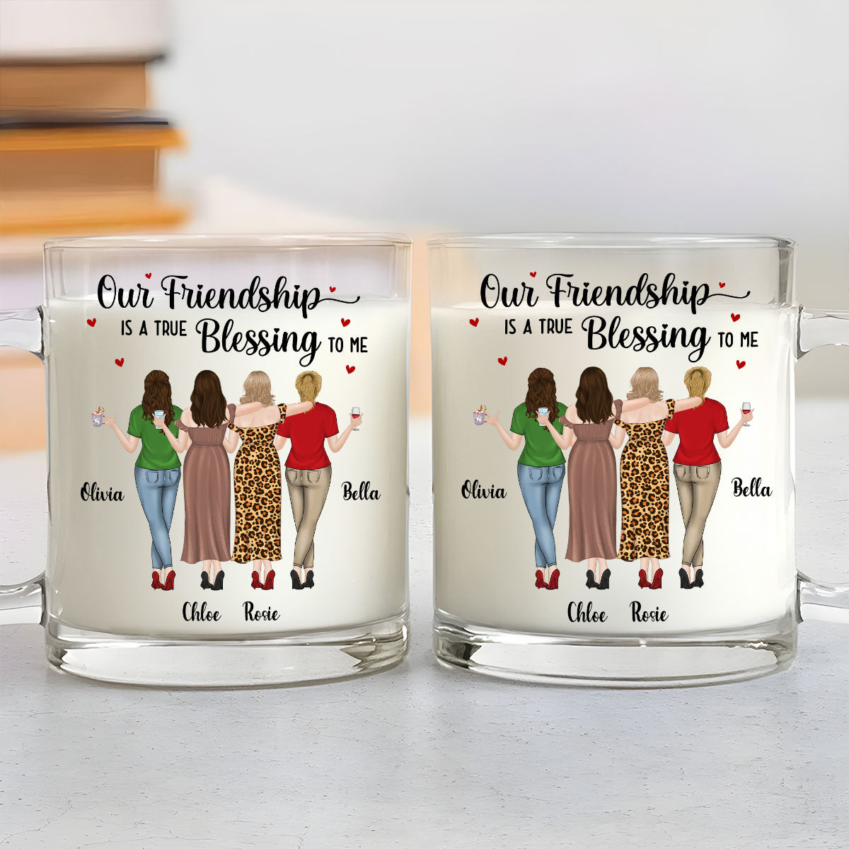Custom Best Friend, Christmas & Birthday Friendship Keepsake Gift • Blessing To Me - Personalized Glass Mug