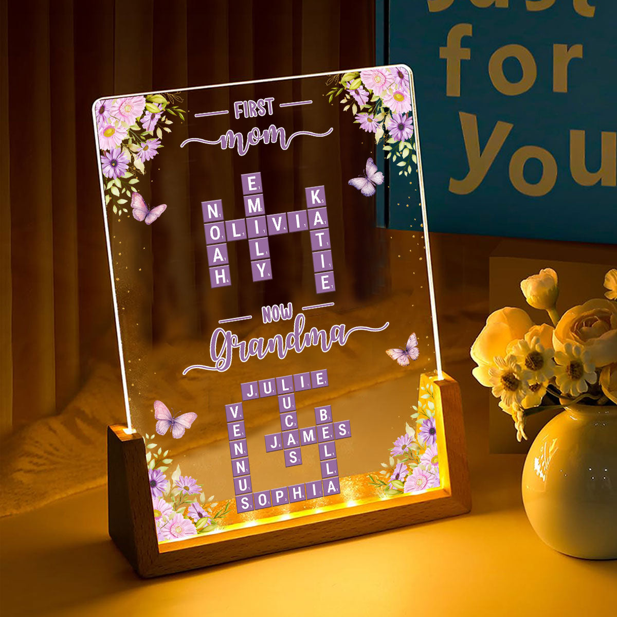 Custom Mother's Day Gifts for Grandma Mom Wife • Now Grandma - Personalized Night Light