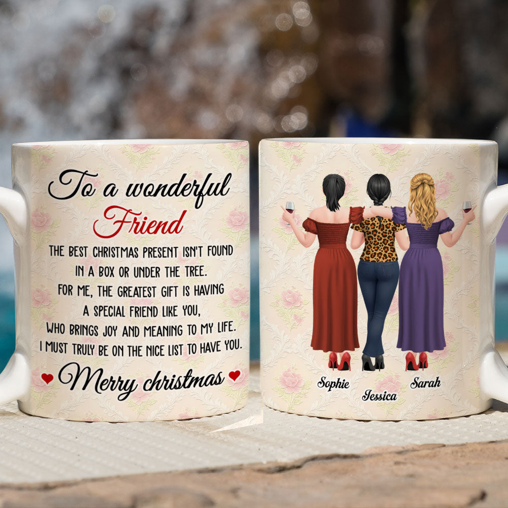 Custom Best Friend, Christmas & Birthday Friendship Keepsake Gift • To My Wonderful Friend - Personalized Coffee Mug