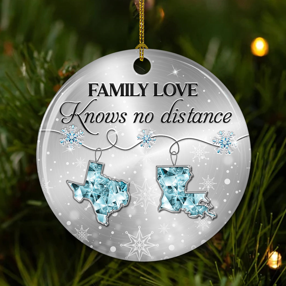 Custom Family Ornament, Christmas Gift for Family Members •  Family Love Crystal - Personalized Ceramic Ornament