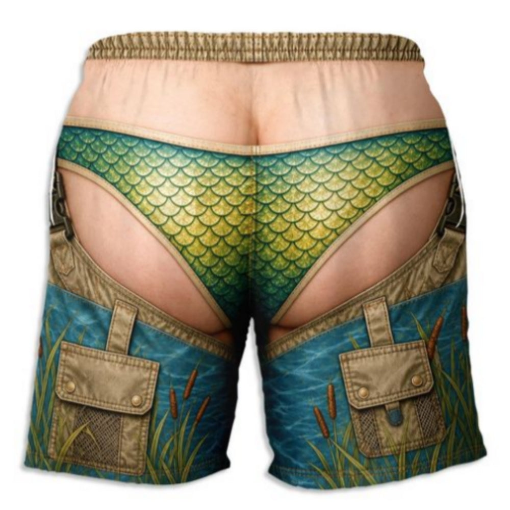Custom Funny 3D Body Swim Trunks for Men, Birthday Summer Gift • Merman Vibes - Personalized Beach Shorts
