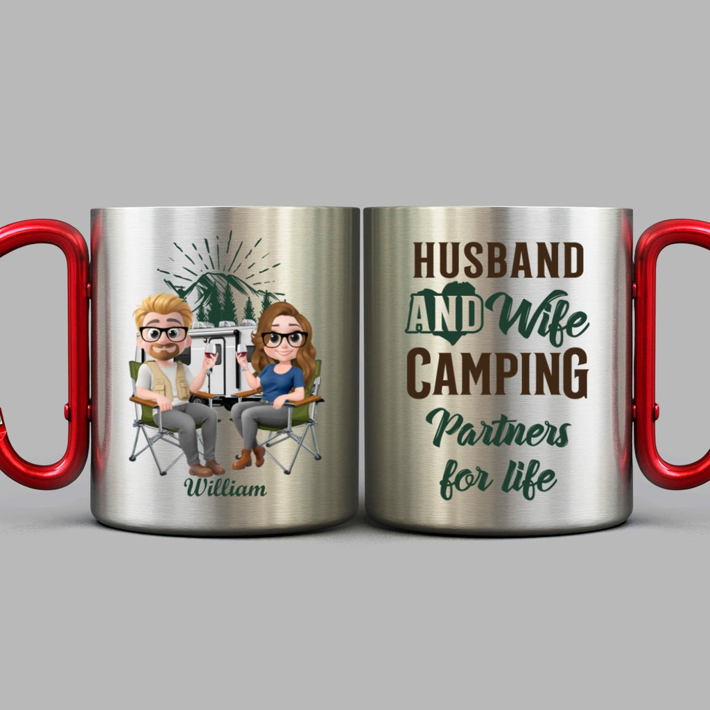 Custom Anniversary Keepsake Gifts For Couple • Husband And Wife - Personalized Carabiner Mug